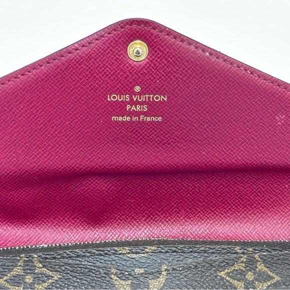 Louis Vuitton Brown/Fuchsia Josephine Monogram Canvas Envelope Wallet Damaged - Picture 6 of 16